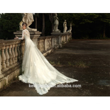 ZM16006 Abnehmbare lange Zug Muslim Brautkleid mit langen Ärmeln Spitze Custom Brautkleider aus China Großhandel Alibaba